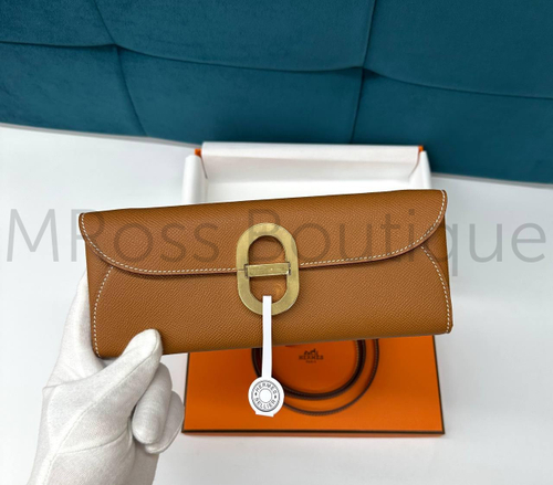 Сумка-клатч Hermes Maillon To Go Wallet коричневого цвета