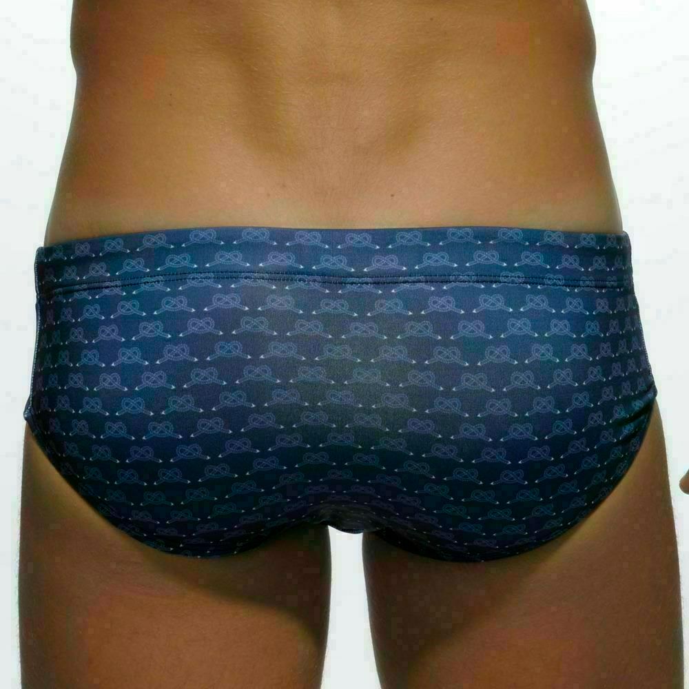 Мужские плавки брифы темно-синие с принтом Addicted