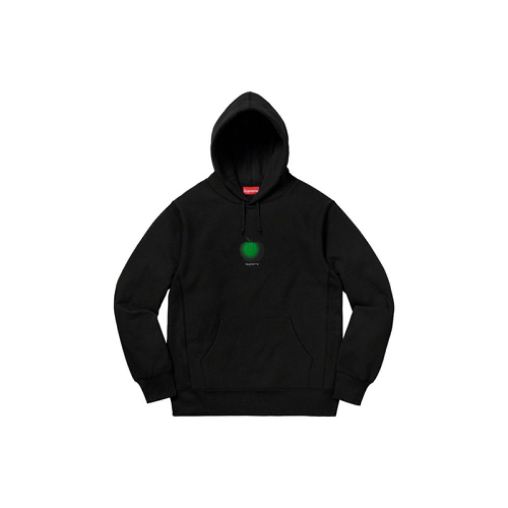 Supreme SS19 Apple Hooded Sweatshirt Black Logo