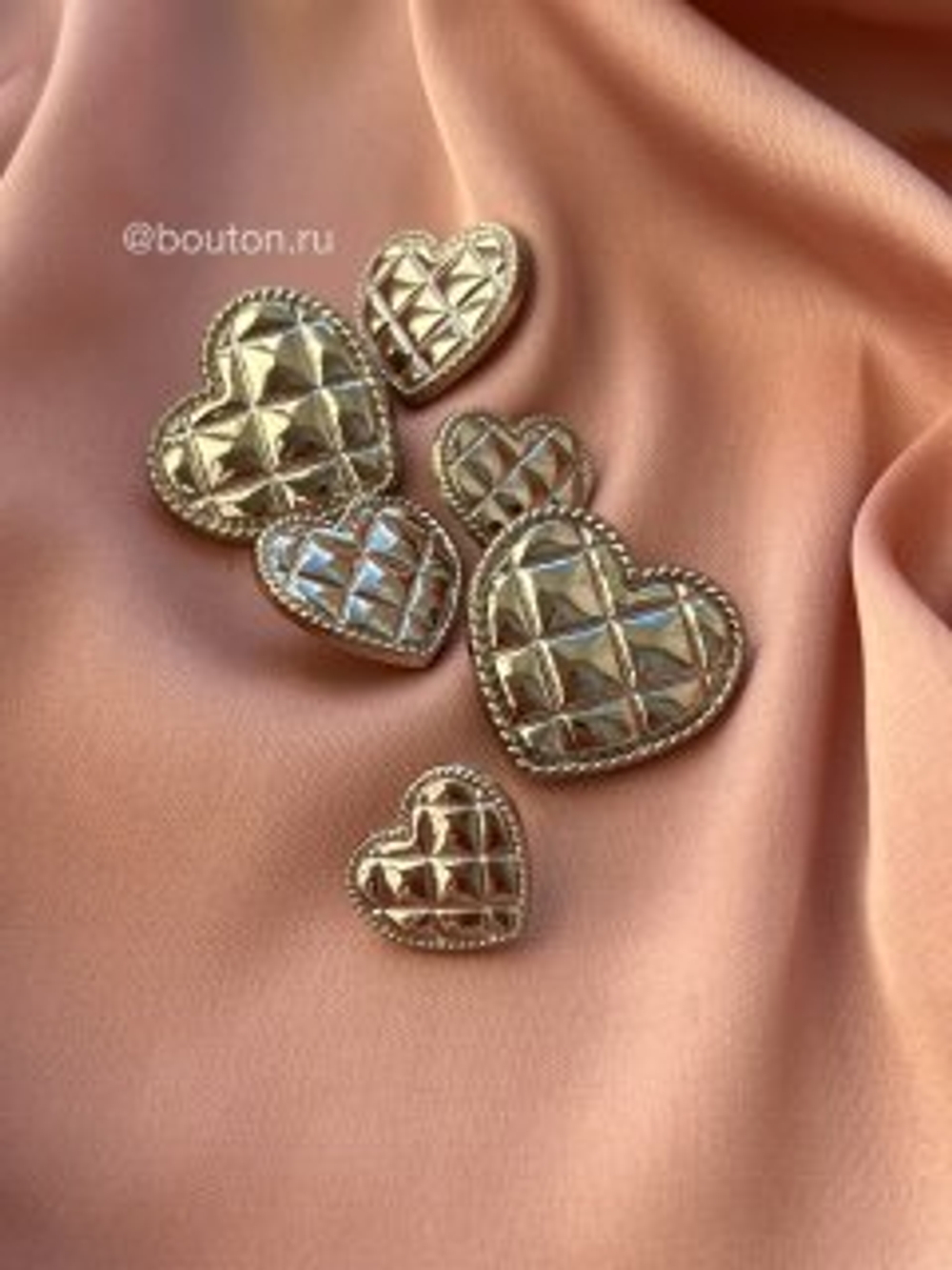 Пуговицы сердце серебро