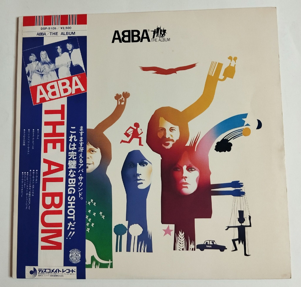 Винтажная виниловая пластинка LP ABBA The Album (Japan 1977) (Blue Red Obi)