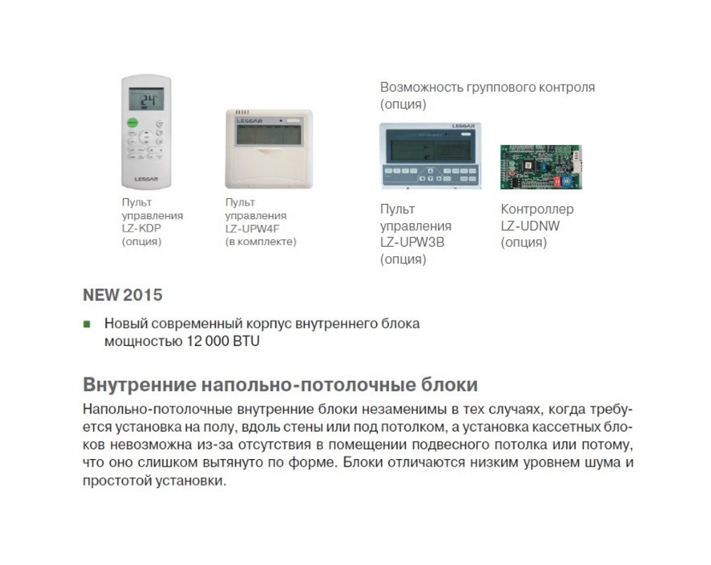 Напольно-потолочная сплит-система Lessar LS-H24TIA2/LU-H24UGA2 (зимний комплект)
