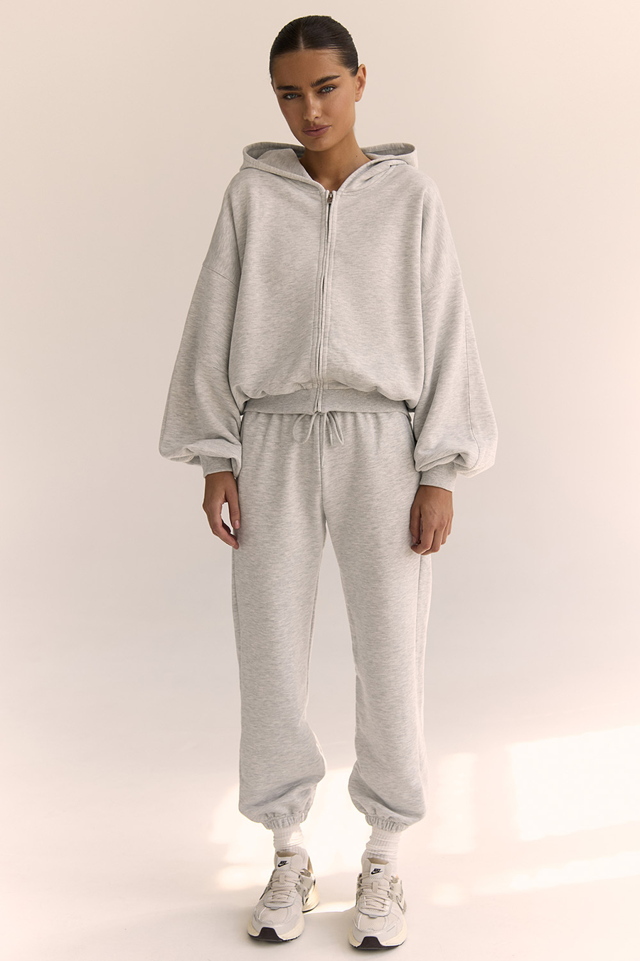 Толстовка на молнии Светло-серый меланж