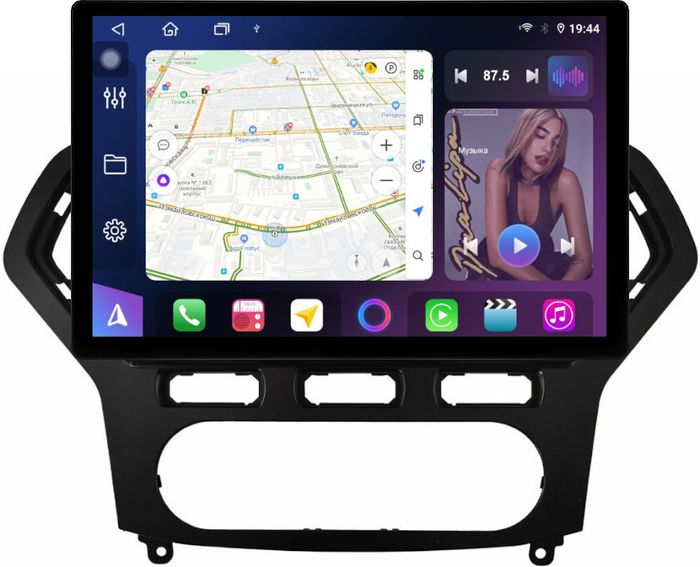Магнитола для Ford Mondeo 4 2007-2010 (рамка чёрная) - FarCar BX877 монитор 13" 2K QLED на Android 13, Быстрая, CarPlay, 4G SIM-слот