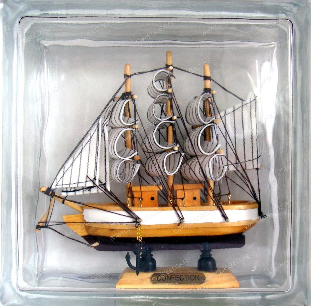 Стеклоблок МТ_002 (А) 19x19x8 - Морская тематика