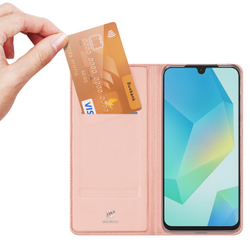 Чехол книжка из PU кожи розового цвета от Dux Ducis для Samsung Galaxy A17 5G, серия Skin Pro Series Case