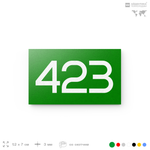 Номер на дверь 423, табличка на дверь для офиса, квартиры, кабинета, аудитории, склада, зеленая 120х70 мм, Айдентика Технолоджи