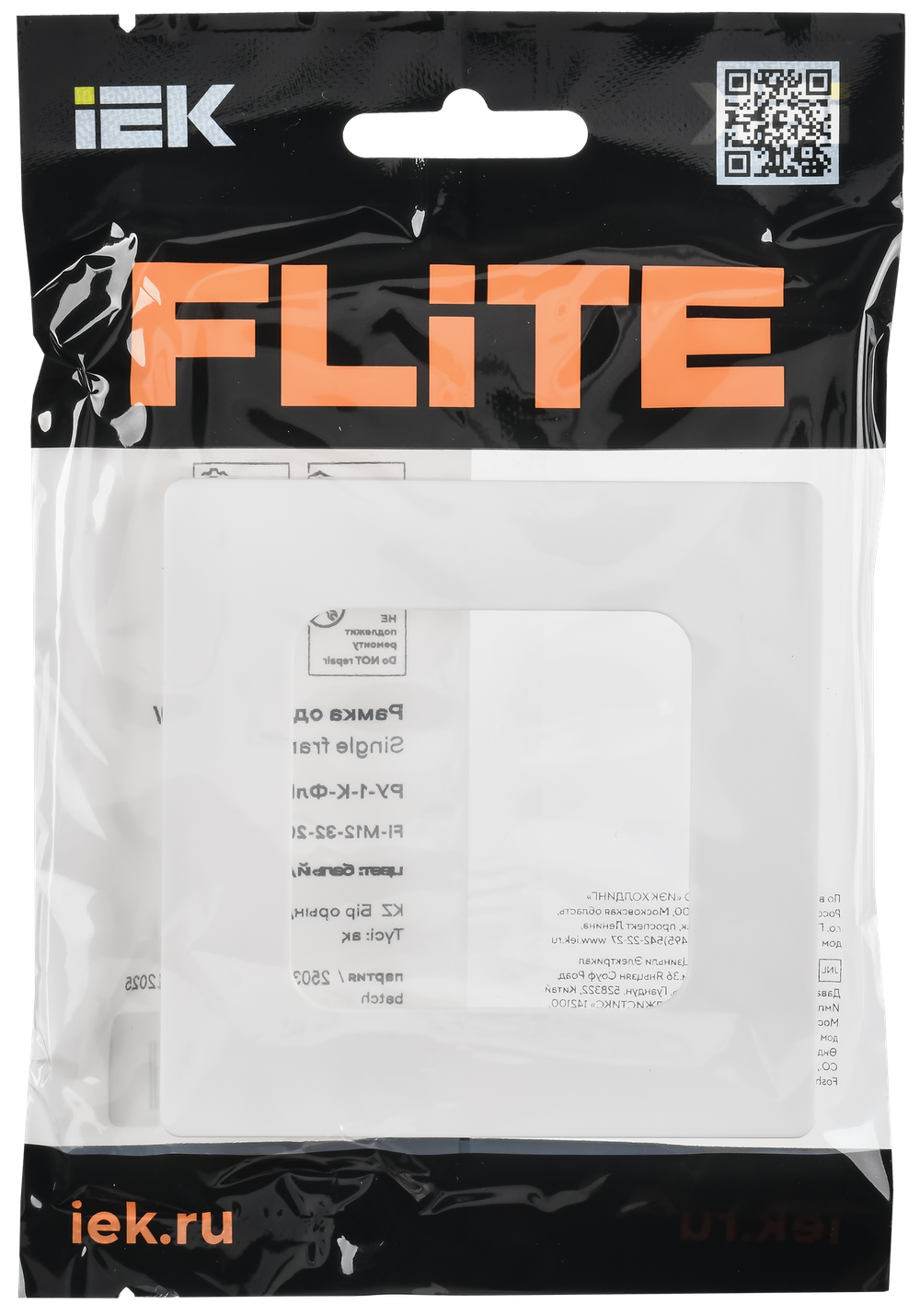 FLITE Рамка 1-местная РУ-1-К-ФлБ белый IEK