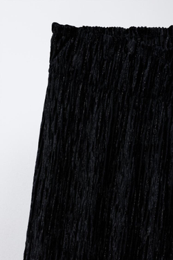 ZARA БРЮКИ-КЮЛОТЫ ИЗ ВЕЛЬВЕТА, ЧЕРНЫЙ