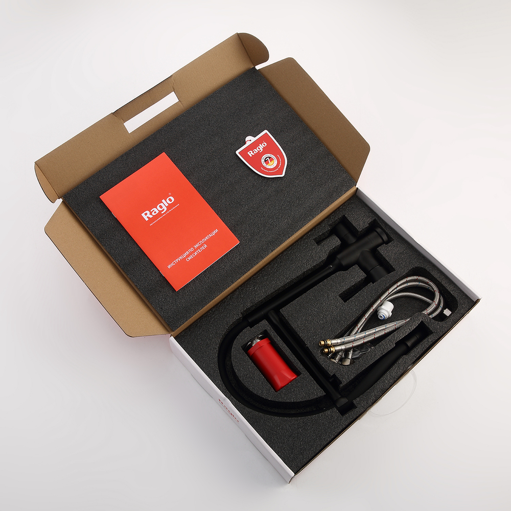 Смеситель для кухни с подключением фильтра Raglo R81.63.06, черный