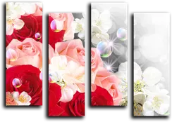 Модульная картина "Кристальные розы"