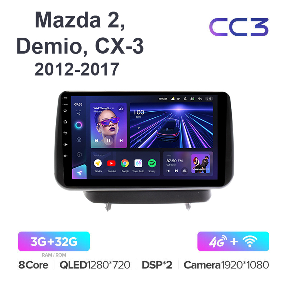 Teyes CC3 9"для Mazda 2, Demio, CX-3 2014+