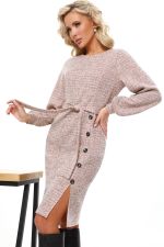 Платье трикотажное розовато-серое с поясом DStrend (Акция)