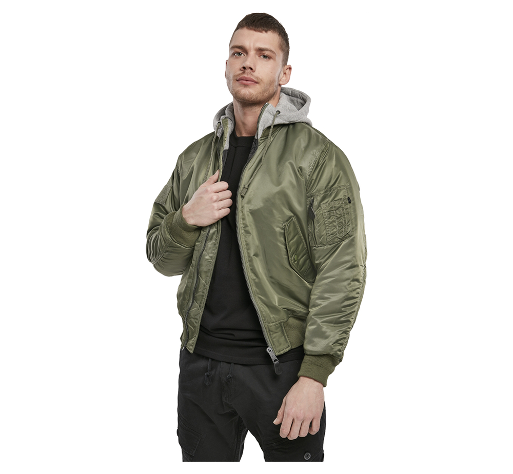 Brandit MA1 SWEAT HOODED JACKET olive-grey