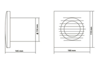 Накладной вентилятор Europlast Т150WP- с проводом и выключателем, белый