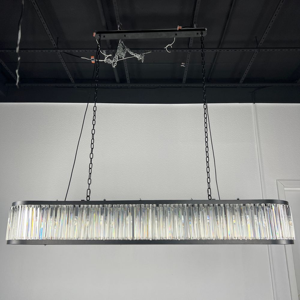 Подвесная Люстра Rh 1920S Odeon Clear Glass Black 180 By Imperiumloft