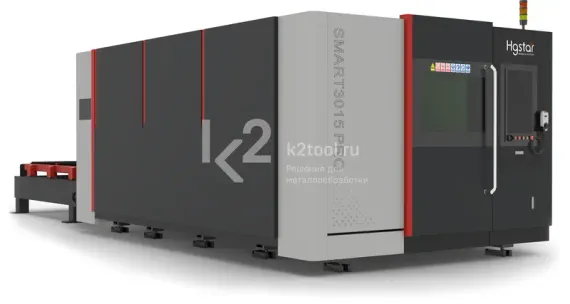 Лазерный станок HGTECH SMART3015PRO 3 кВт с защитной кабиной и сменным столом для резки листов металла