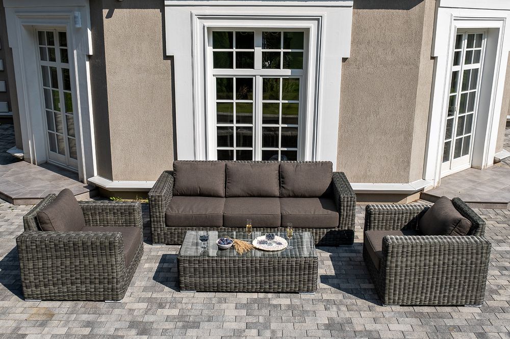 "Боно" лаунж-зона из искусственного ротанга, цвет графит