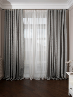 Ткань Портьера Ажур (Mesh) голубой 275x260 Garda Decor