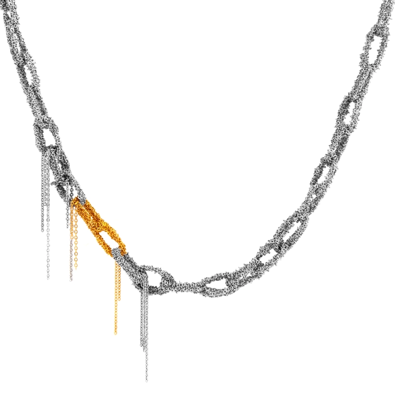 Ожерелье Звенья – Сталь, позолота