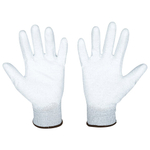 Перчатки антистатические SCAFFA "Antistat", карбоновая нить, полиуретановое покрытие, размер 9, L (большой), 00-00015299