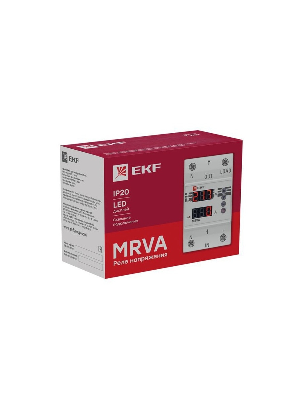 Реле напряжения и тока с дисплеем MRVA 25А PROxima EKF MRVA-25A