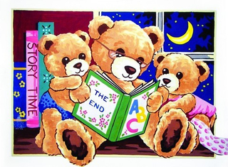 "Мишка с учебником"-10451 канва с рисунком