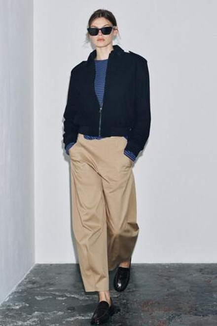 ZARA БРЮКИ-МОРКОВКИ — ZW COLLECTION, СВЕТЛЫЙ ЖЕЛТО-КОРИЧНЕВЫЙ