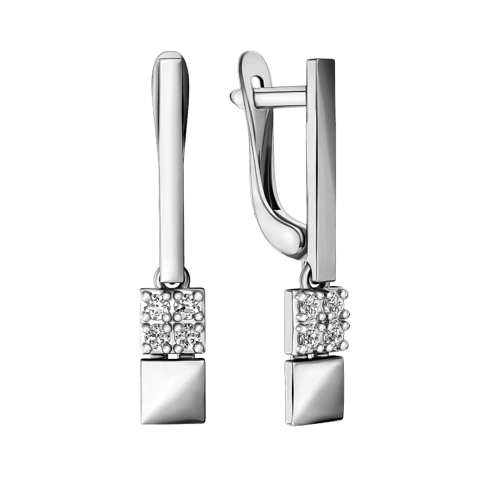 Серьги из золота 585 пробы с Фианит