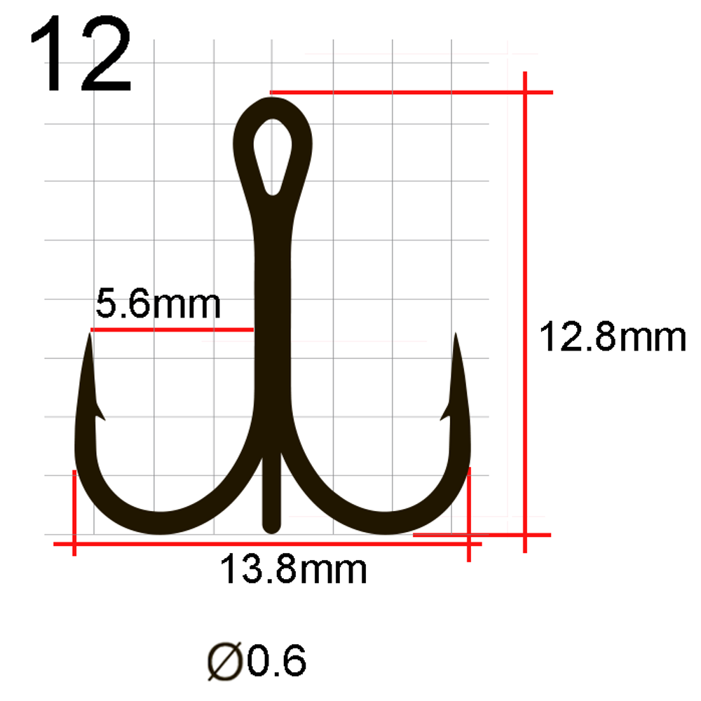 Крючки Saikyo тройн.7001G № 12 (25шт)