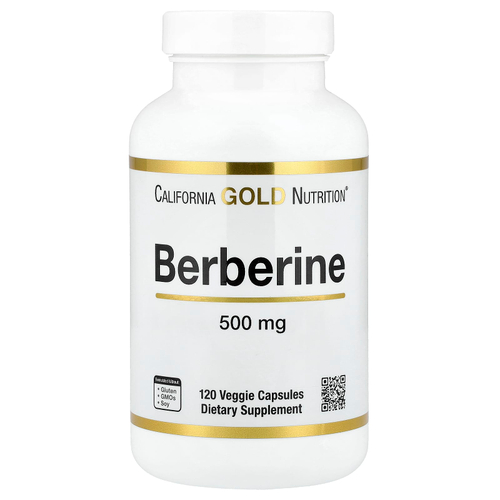 California Gold Nutrition, берберин гидрохлорид, 500 мг, 120 растительных капсул