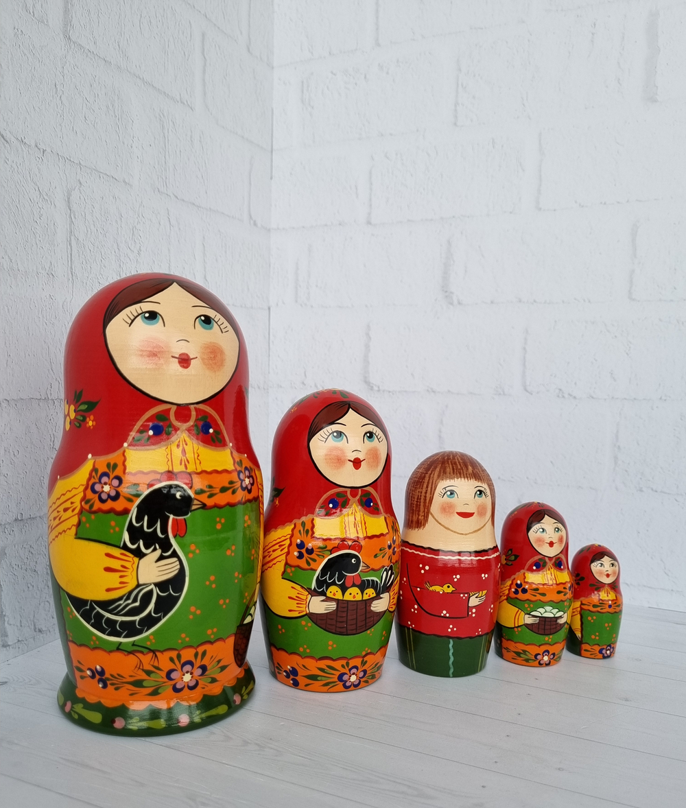 Матрешка "с курочкой" традиция 5мест