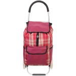 Тележка хозяйственная с сумкой (100*40*35см, колеса 21см,грузоподъемность до50 кг) бордо SYD100B-2