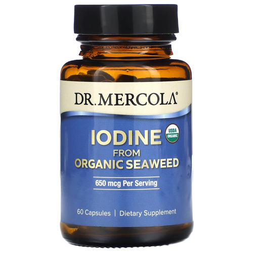 Dr. Mercola, йод из органических водорослей, 60 капсул (325 мкг в 1 капсуле)
