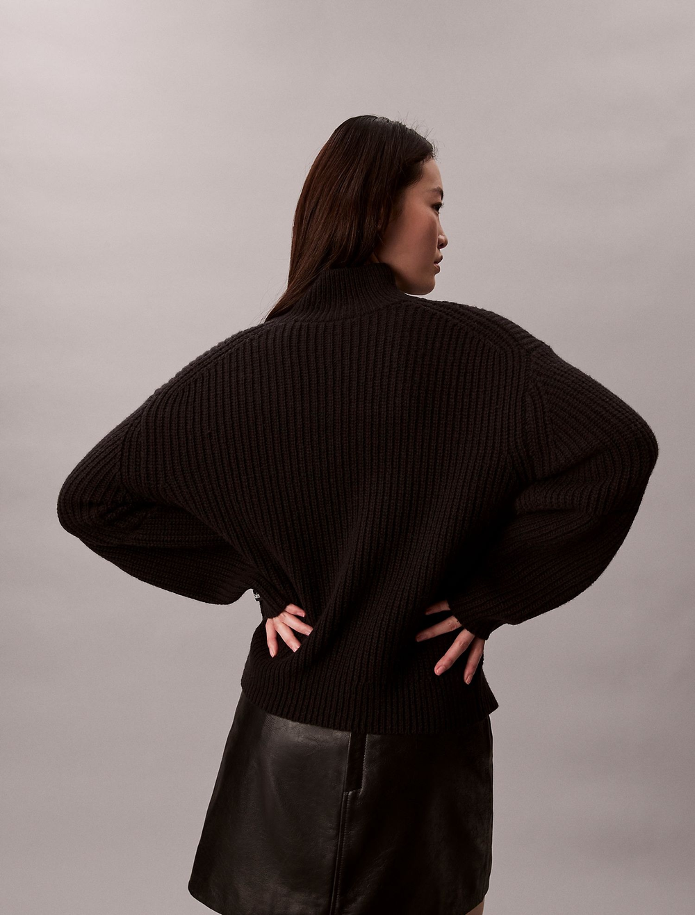 Свитер Calvin Klein Rib Chunky Relaxed Turtleneck Sweater Black