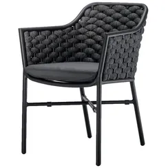 Плетеное кресло с подушками Torino, антрацит