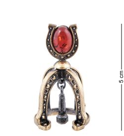 AM-3952 Колокольчик «Подкова» (латунь, янтарь)