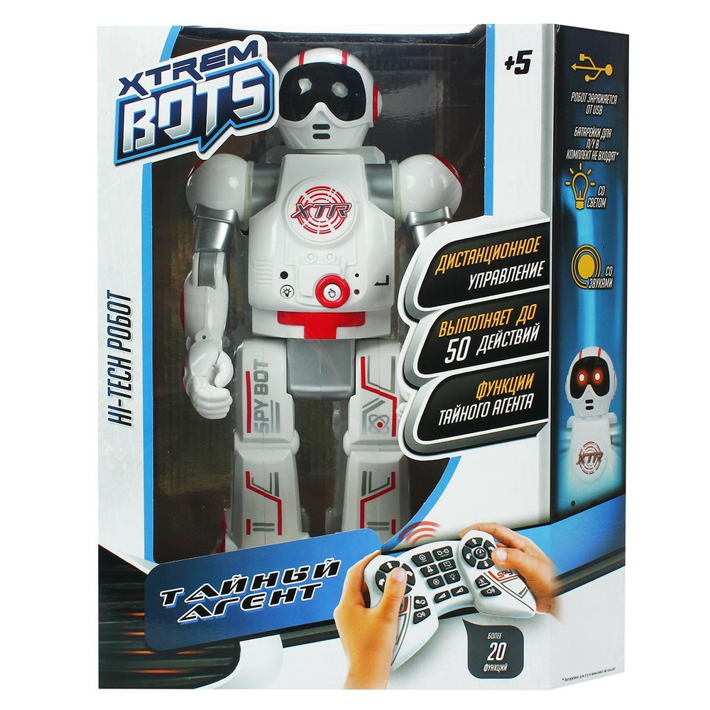 Робот XTREM BOTS Шпион. ИК управление, световые и звуковые эффекты 20 функций