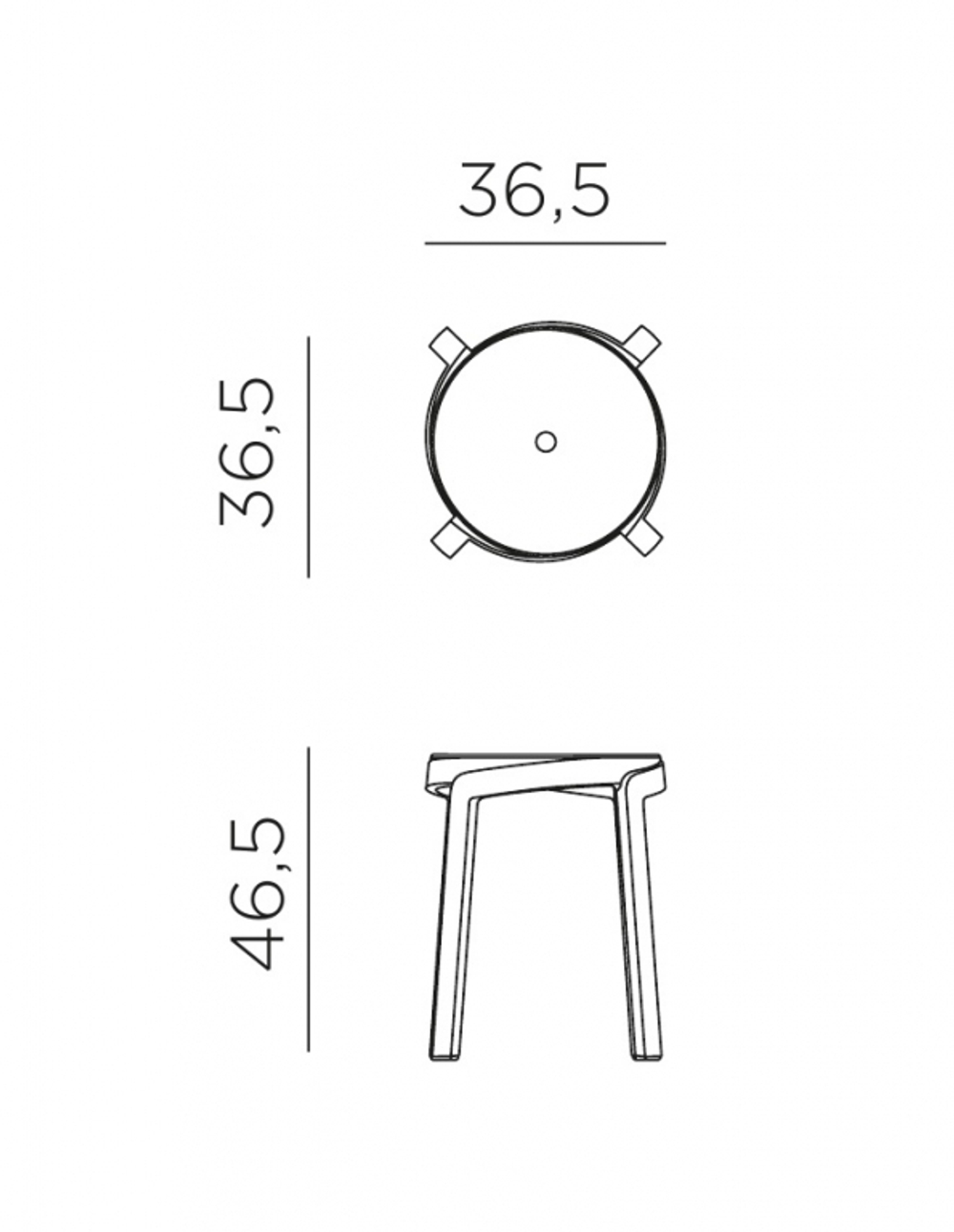 Табурет пластиковый Nardi Stack Mini, терра