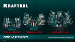 KRAFTOOL GRAND-152, 152 предм., (1/2″+1/4″), Универсальный набор инструмента (27978-H152)