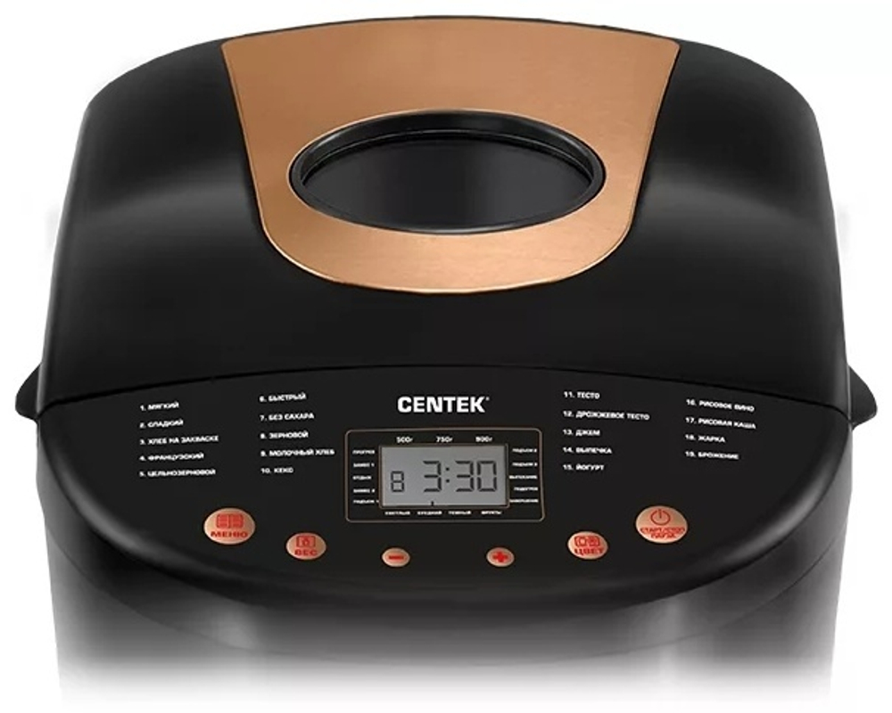 Хлебопечь CENTEK CT-1406 черный, золотистый