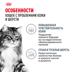 Корм консервированный Royal Canin Hair&Skin Care полнорационный для взрослых кошек для поддержания здоровья кожи и красоты шерсти, тонкие ломтики в желе - 85 гр