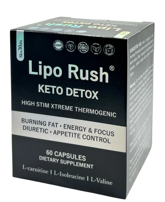 Lipo Rush KETO DETOX — капсулы с L‑карнитином для снижения веса и контроля рациона