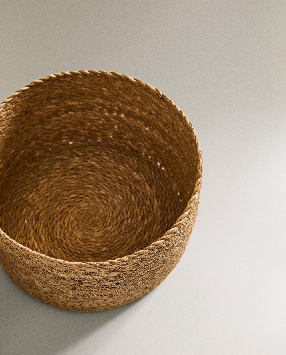 Zara Home Корзина из морской травы, цвет бежевый, 18 см · 6353/049