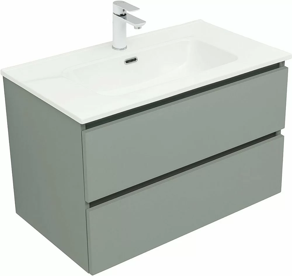 Тумба с раковиной Aquanet Вега 2.0 337961/330431 80 мисти грин