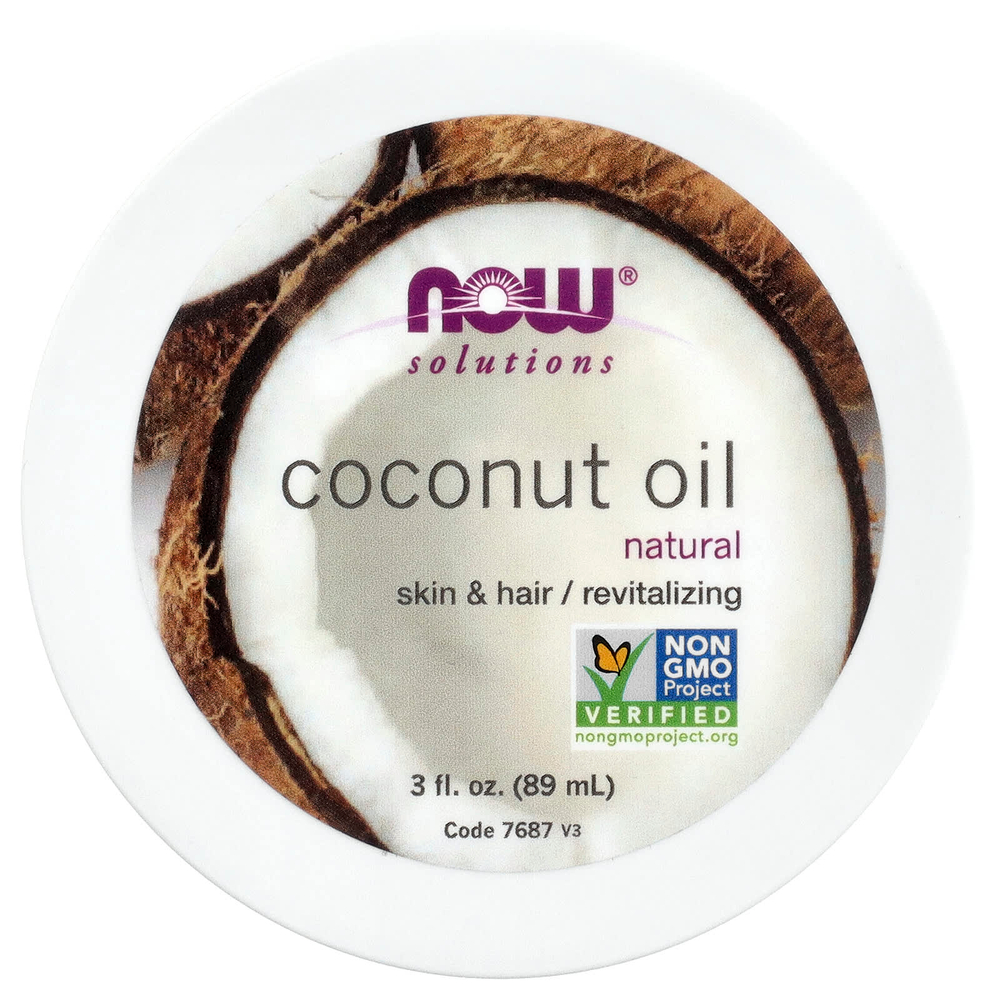NOW Foods, Solutions, кокосовое масло, натуральное, 89 мл (3 жидк. унции)