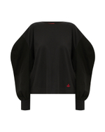VIVIENNE WESTWOOD RED LABEL ЛОНГСЛИВ ЧЕРНЫЙ С ВЫШИВКОЙ С ОБЪЕМНЫМИ РУКОВАМИ