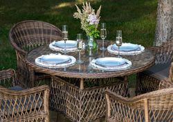 "Дольче" обеденная группа из искусственного ротанга, цвет коричневый