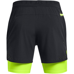 Мужские теннисные шорты Under Armour Men's UA Vanish Elite 2in1 Shorts - black/high vis yellow
