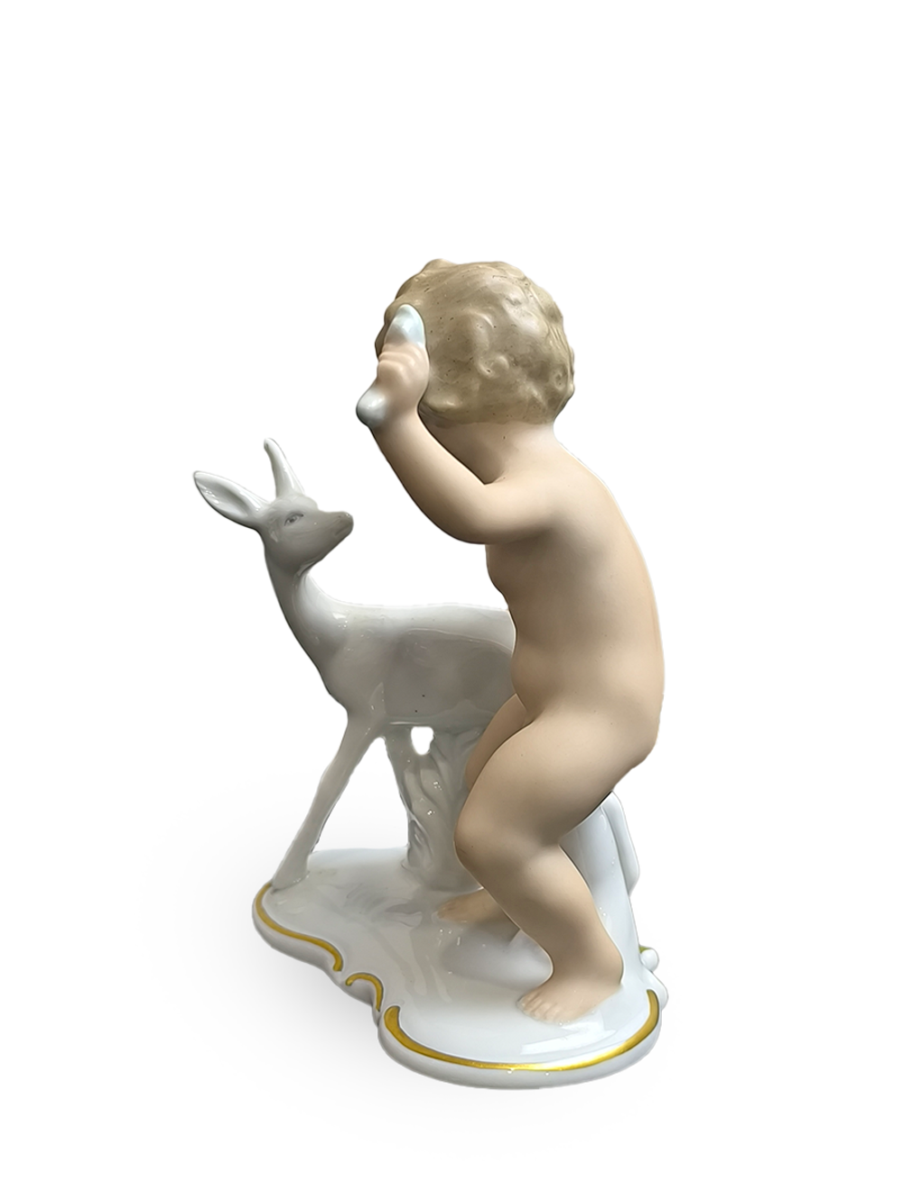 Фарфоровая статуэтка "Путти с олененком" Германия